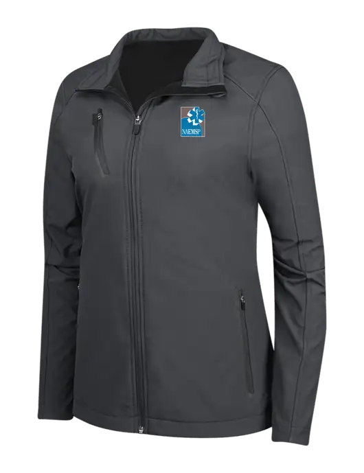 Dark Grey Womens Welded Softshell Jacket w/NAEMSP Logo