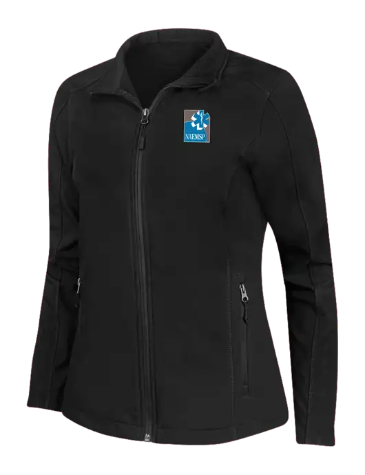 Black Womens Core Soft Shell Jacket w/NAEMSP Logo