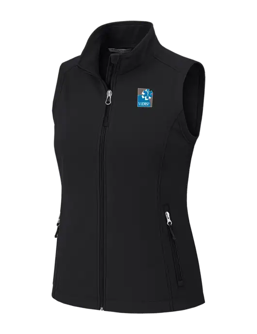Black Womens Core Soft Shell Vest w/NAEMSP Logo