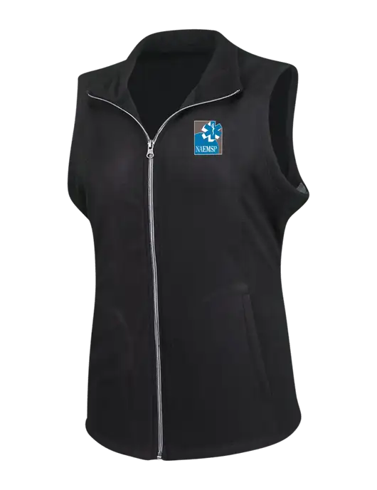 Black Womens Microfleece Vest w/NAEMSP Logo