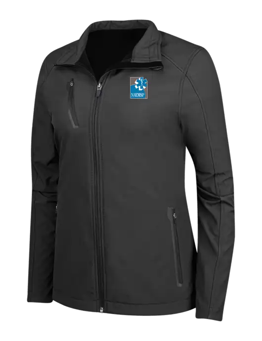 Black Womens Welded Softshell Jacket w/NAEMSP Logo