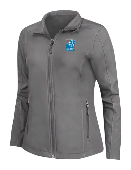 Medium Grey Womens Core Soft Shell Jacket w/NAEMSP Logo