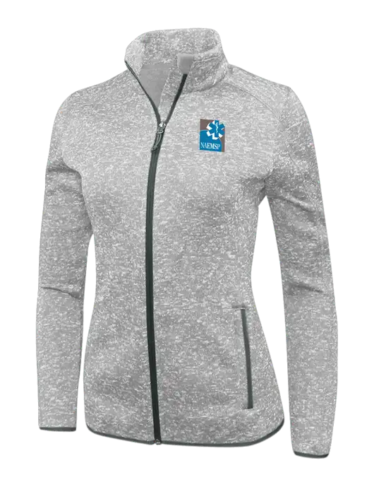 Grey Heather Womens Sweater Fleece Jacket w/NAEMSP Logo