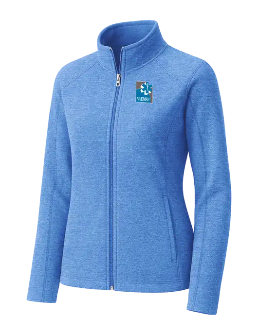 Light Royal Heather Womens Microfleece Full-Zip Jacket w/NAEMSP Logo