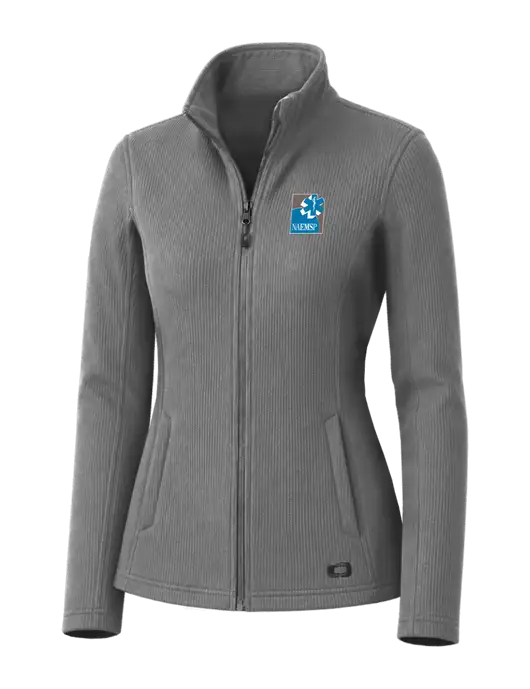 OGIO Medium Grey Womens Grit Fleece Jacket w/NAEMSP Logo