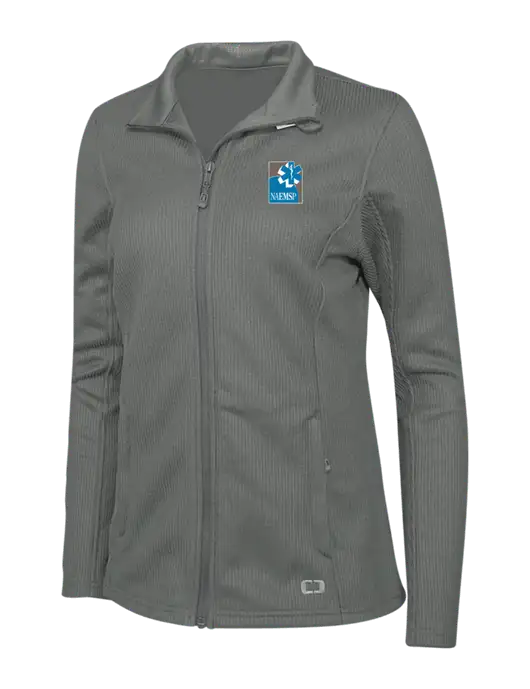 OGIO Medium Grey Womens Grit Fleece Jacket w/NAEMSP Logo