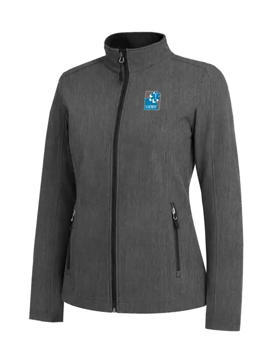 Medium Grey Heather Womens Core Soft Shell Jacket w/NAEMSP Logo