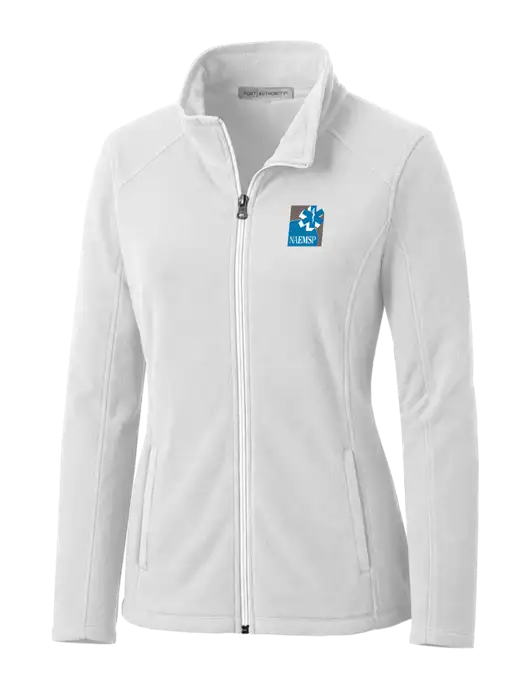 White Womens Microfleece Jacket w/NAEMSP Logo