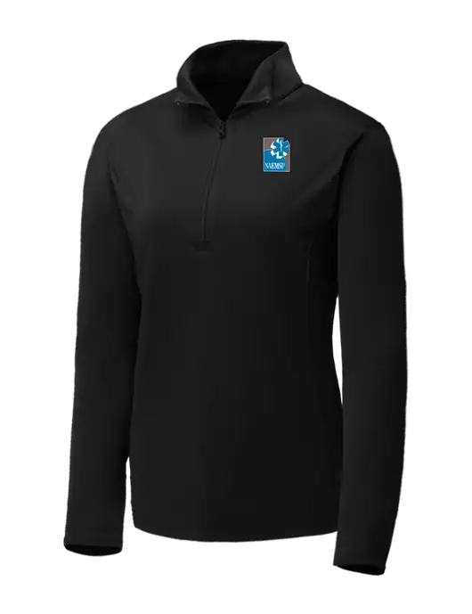 Black Womens Posicharge Competitor ¼ Zip Pullover w/NAEMSP Logo