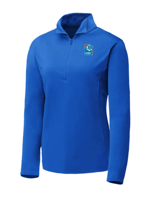 Dark Royal Womens Posicharge Competitor ¼ Zip Pullover w/NAEMSP Logo