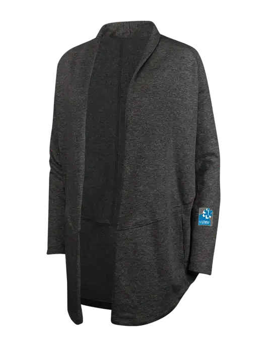 Charcoal Heather/ Medium Heather Grey Womens Interlock Cardigan w/NAEMSP Logo
