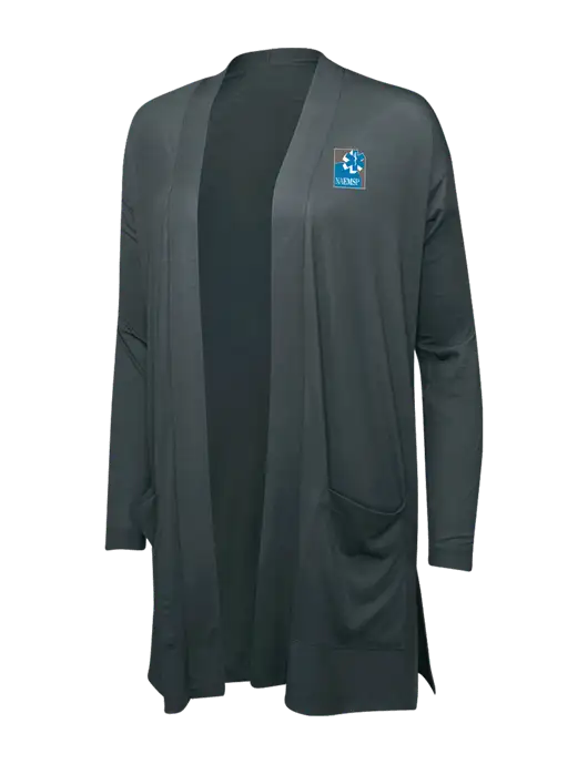 Smoke Grey Womens Concept Long Pocket Cardigan w/NAEMSP Logo
