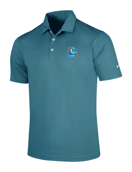 NIKE Dark Teal Dri-Fit Vertical Mesh Polo w/NAEMSP Logo
