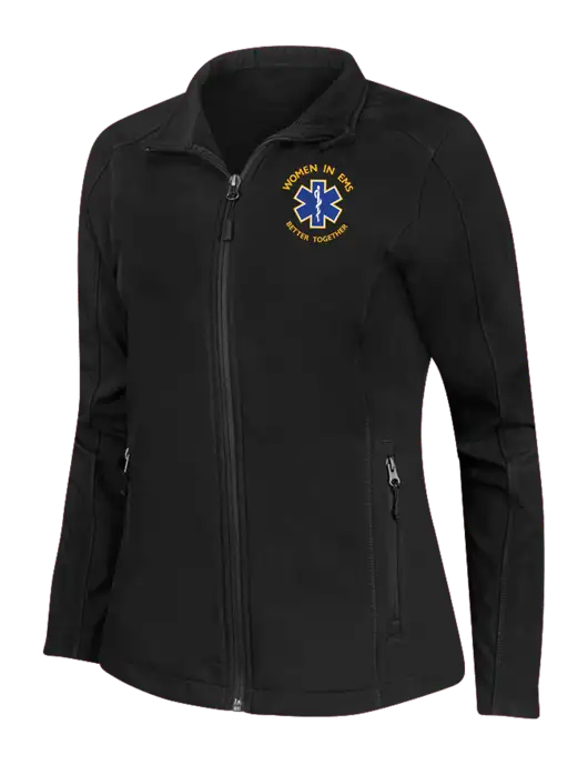 Black Womens Core Soft Shell Jacket w/Women In EMS