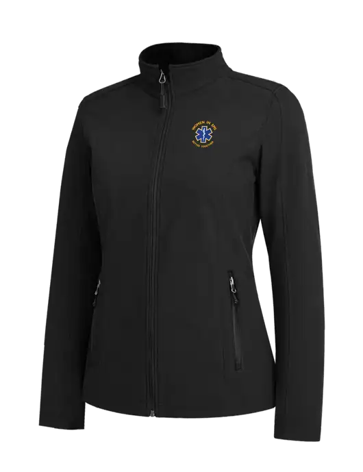 Black Womens Core Soft Shell Jacket w/Women In EMS