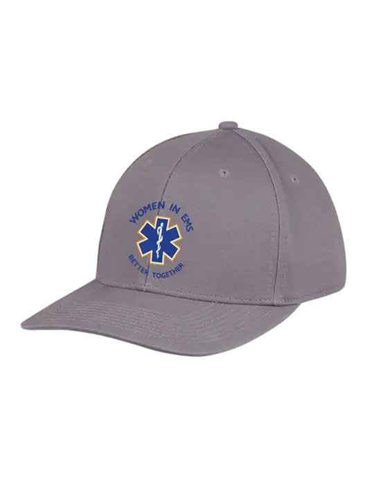 Premium Modern Structured Twill Charcoal Snapback Cap w/Women In EMS