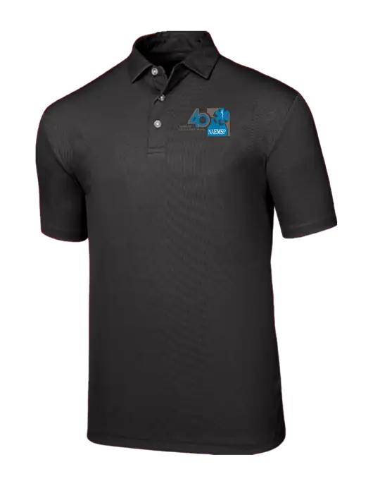 Callaway Birdseye Black Polo w/40th Anniversary Logo