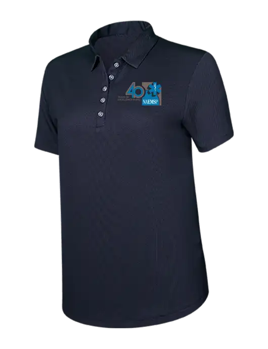 Callaway Womens Birdseye Black Polo w/40th Anniversary Logo