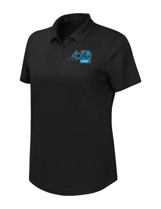 Callaway Womens Birdseye Black Polo w/40th Anniversary Logo