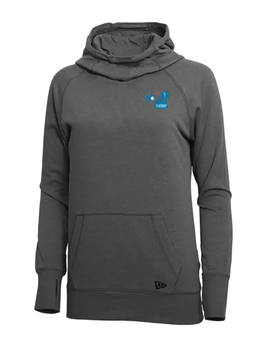 New Era Black Heather Womens Tri-Blend Fleece Pullover Hoodie w/40th Anniversary Logo